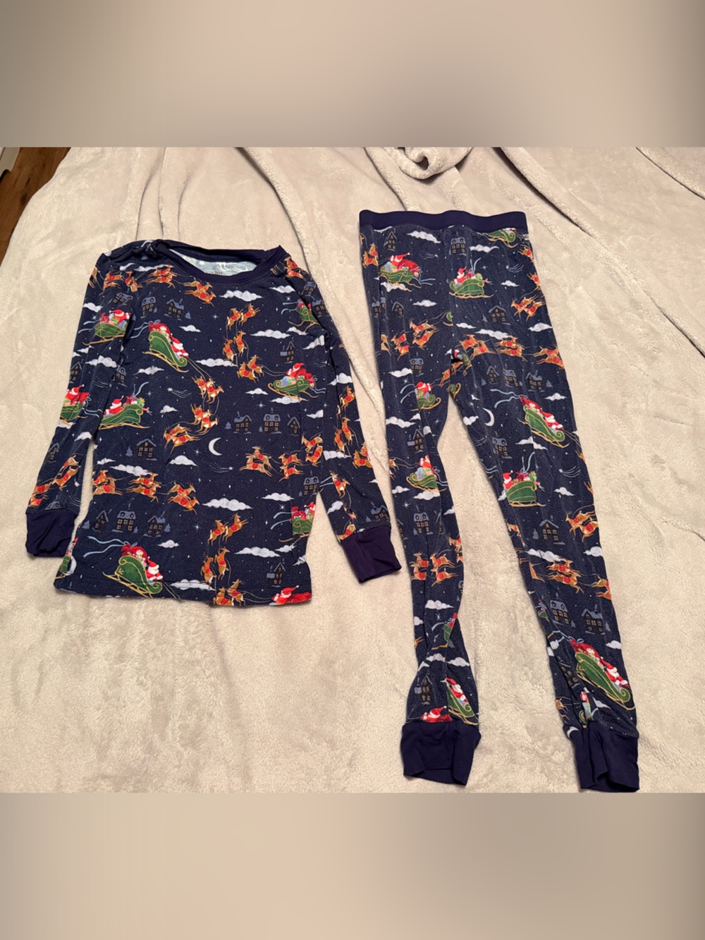 Little Sleepies Navy Christmas Pajamas 7/8